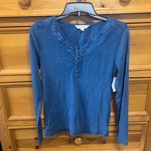 Lucky Brand Deep Blue Long Sleeve Top